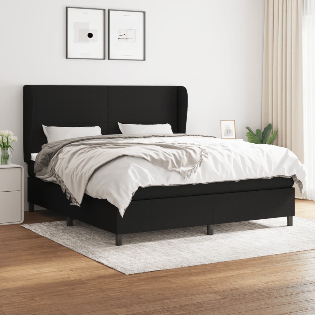Boxspring met matras stof zwart 180x200 cm is nu te koop bij PeponiXL, paradijselijk wonen!