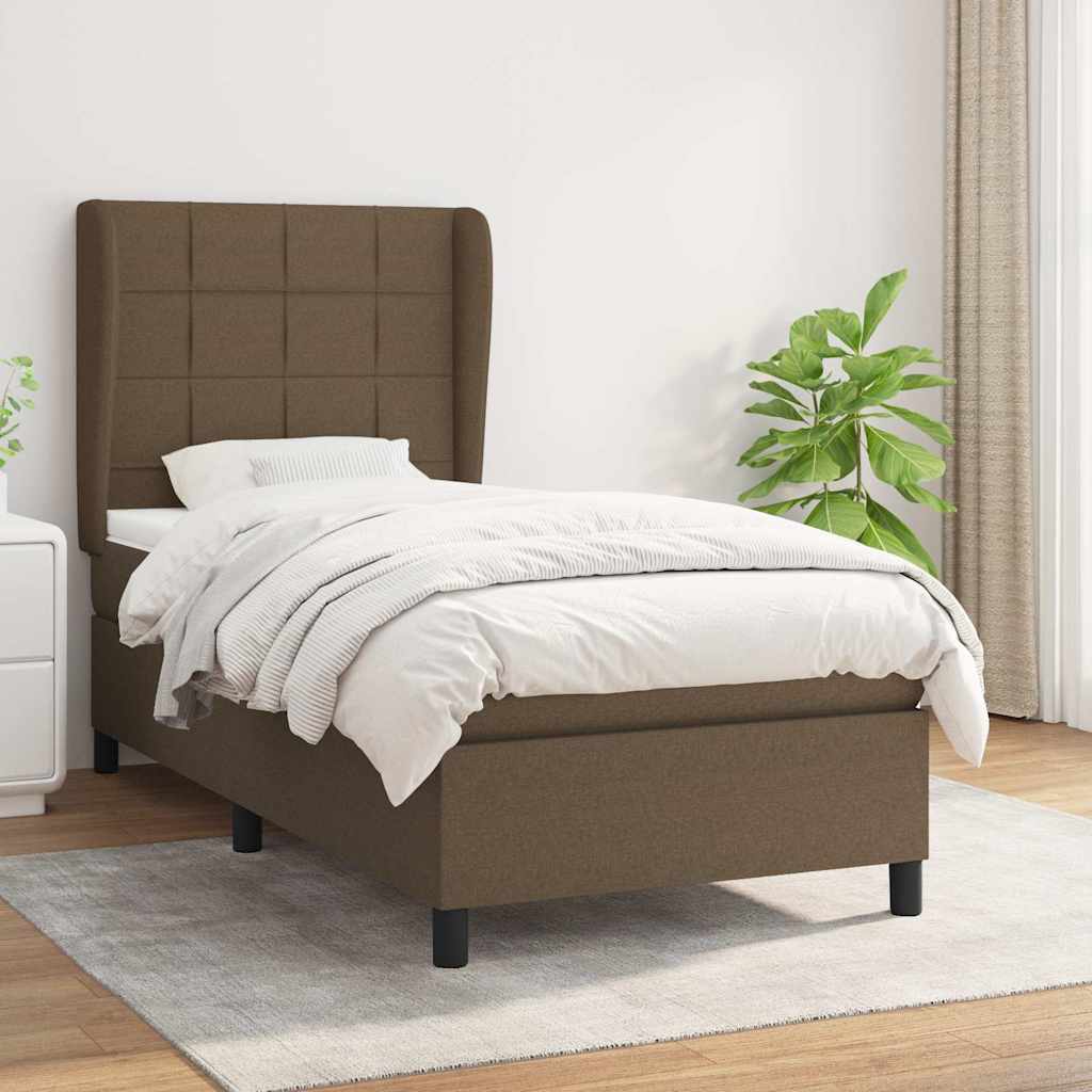 Boxspring met matras stof donkerbruin 80x200 cm is nu te koop bij PeponiXL, paradijselijk wonen!