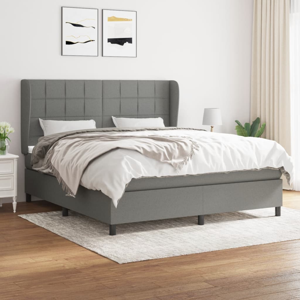 Boxspring met matras stof donkergrijs 180x200 cm is nu te koop bij PeponiXL, paradijselijk wonen!