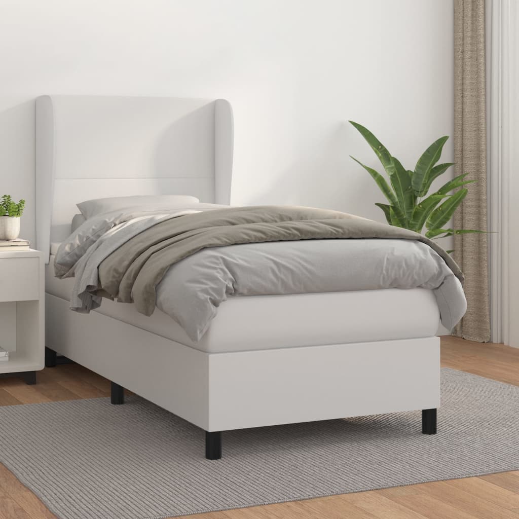 Boxspring met matras kunstleer wit 80x200 cm is nu te koop bij PeponiXL, paradijselijk wonen!
