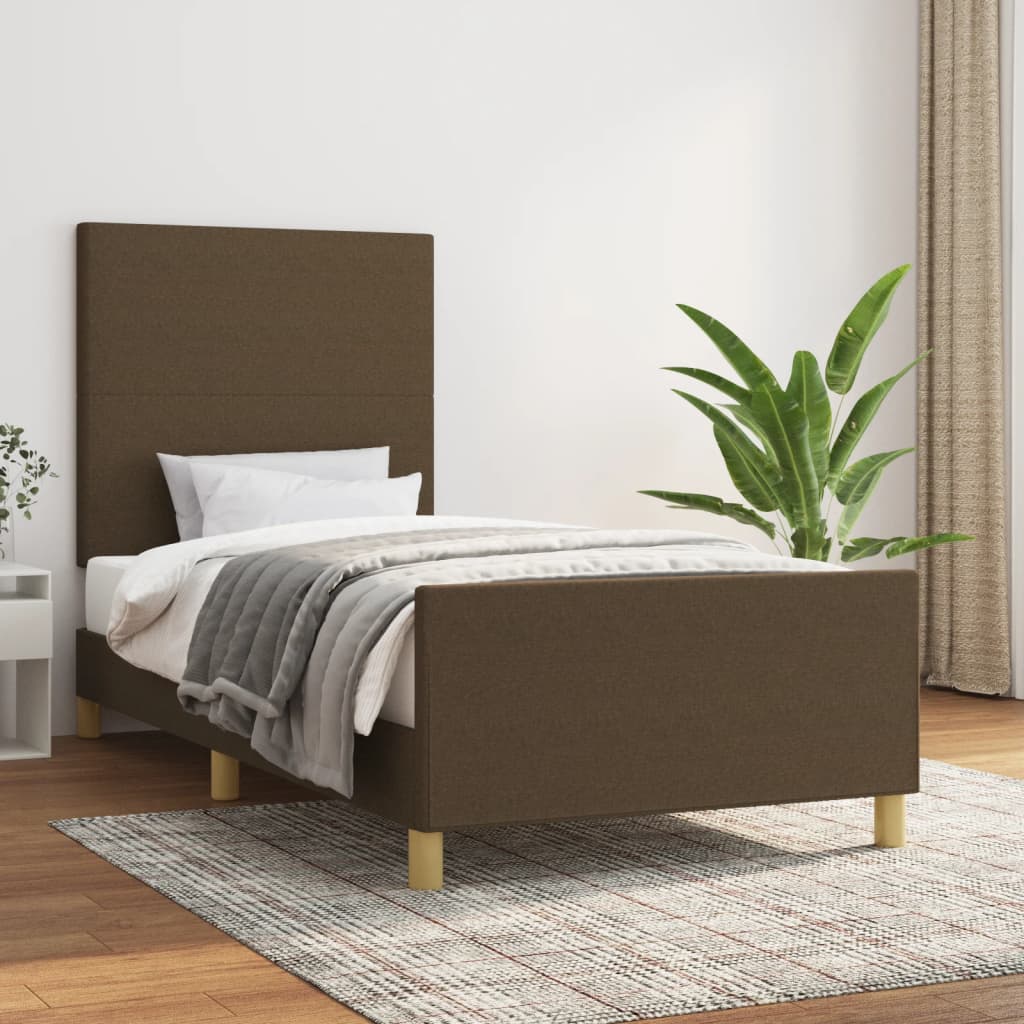 Bedframe zonder matras 80x200 cm stof donkerbruin is nu te koop bij PeponiXL, paradijselijk wonen!