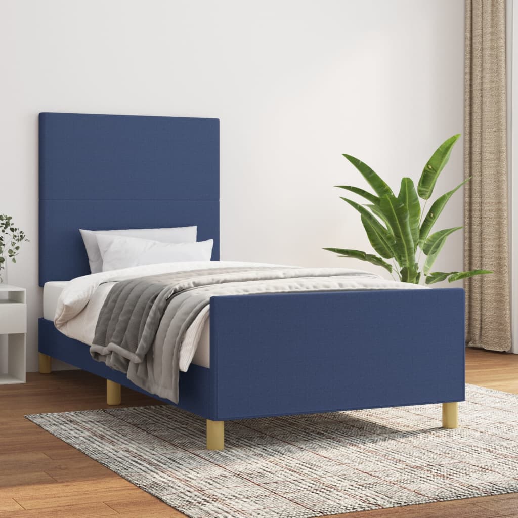 Bedframe zonder matras 80x200 cm stof blauw is nu te koop bij PeponiXL, paradijselijk wonen!