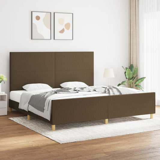 Bedframe zonder matras stof donkerbruin 200x200 cm is nu te koop bij PeponiXL, paradijselijk wonen!