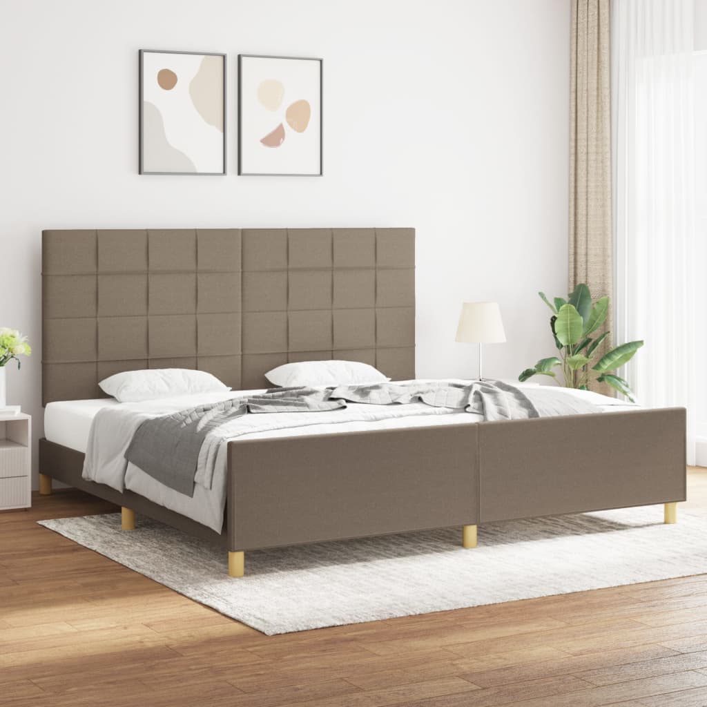 Bedframe zonder matras stof taupe 200x200 cm is nu te koop bij PeponiXL, paradijselijk wonen!