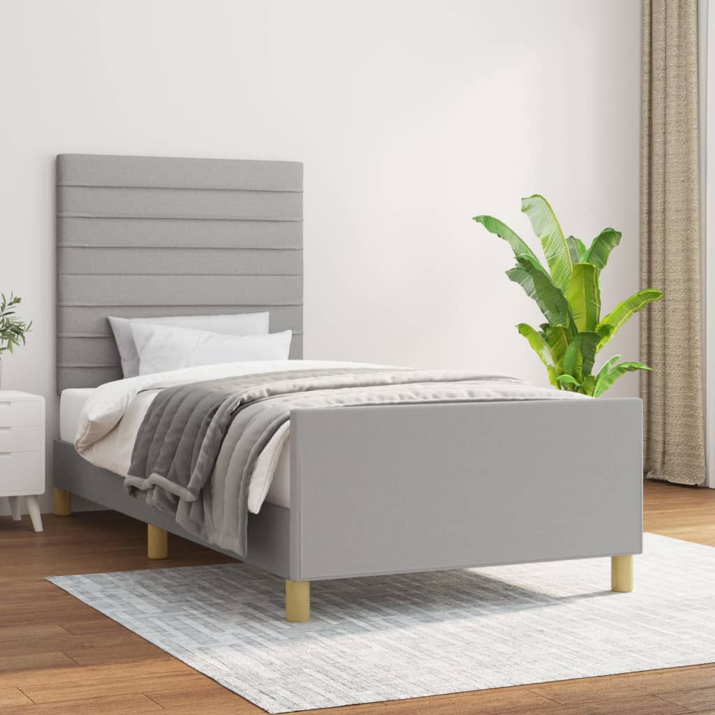 Bedframe zonder matras 80x200 cm stof lichtgrijs is nu te koop bij PeponiXL, paradijselijk wonen!