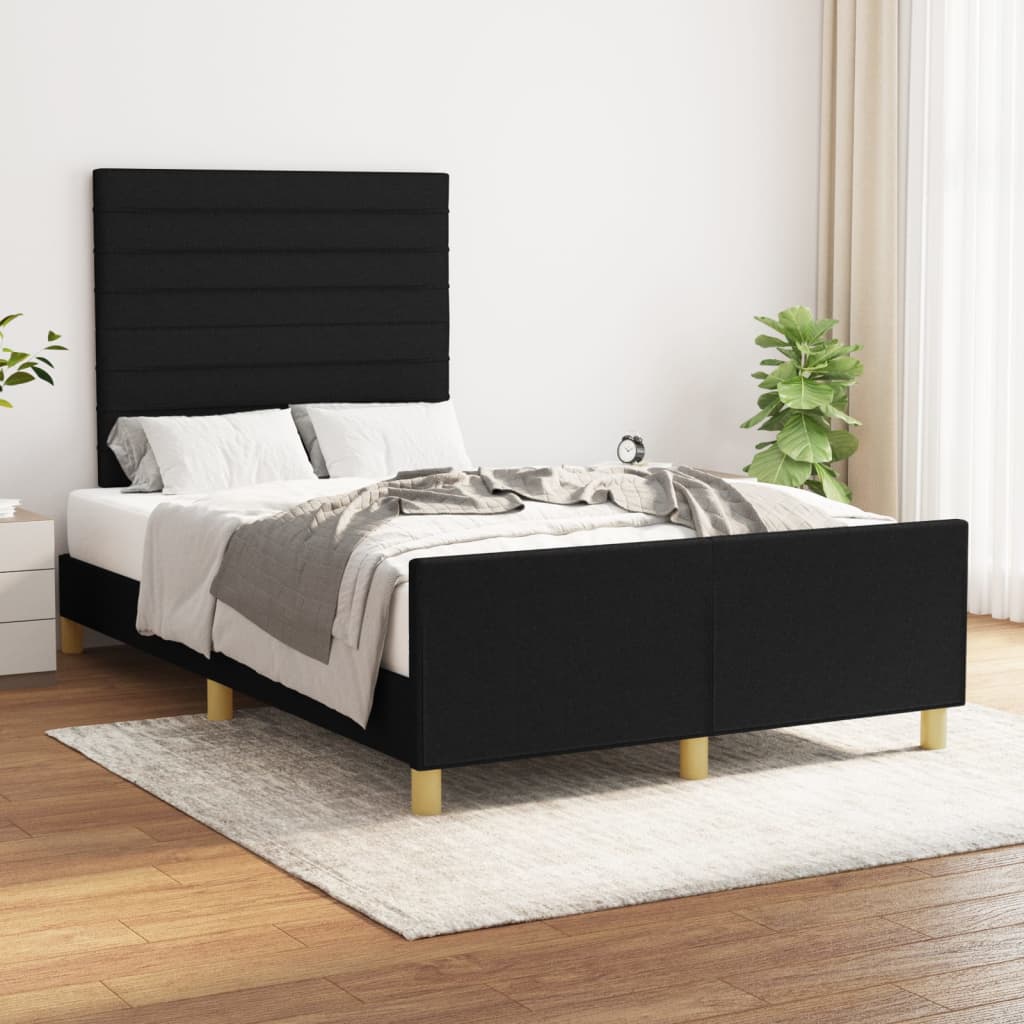 Bedframe zonder matras 120x200 cm stof zwart is nu te koop bij PeponiXL, paradijselijk wonen!