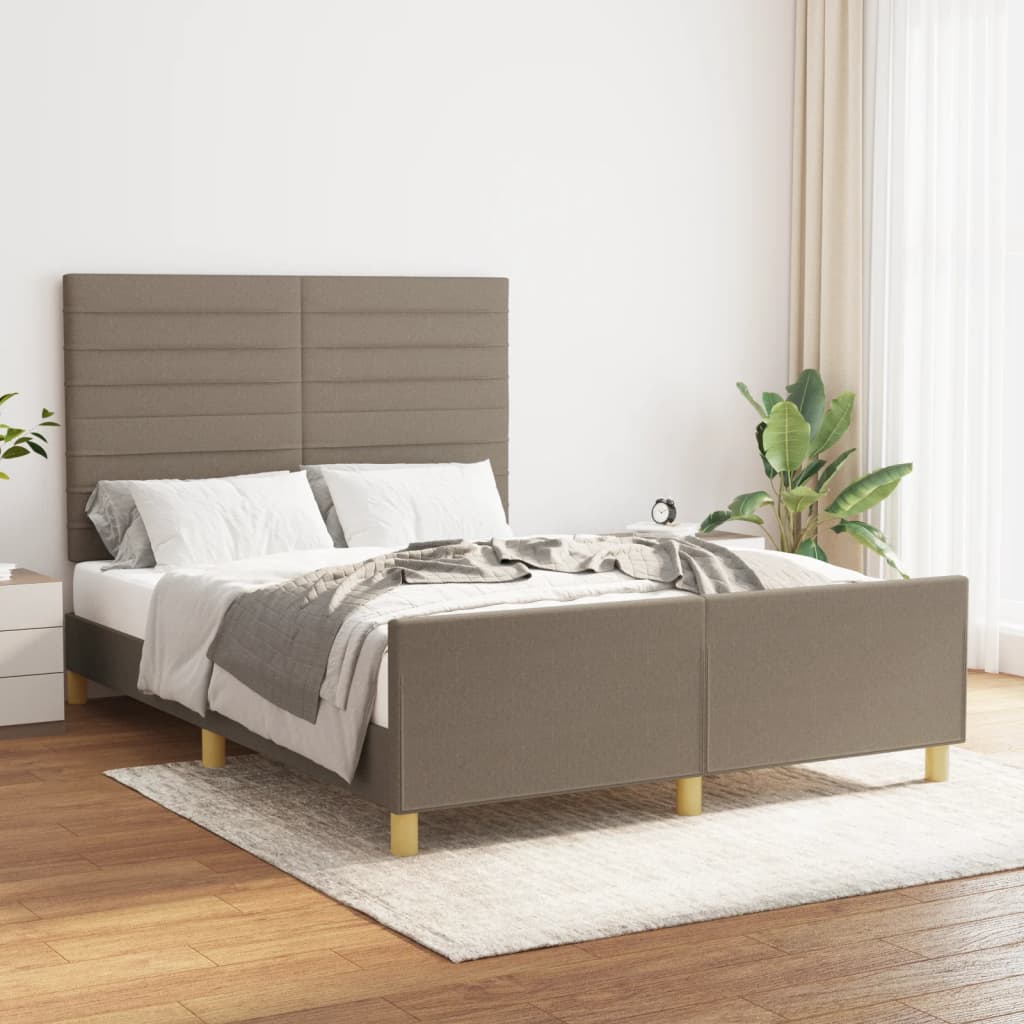 Bedframe zonder matras stof taupe 140x190 cm is nu te koop bij PeponiXL, paradijselijk wonen!