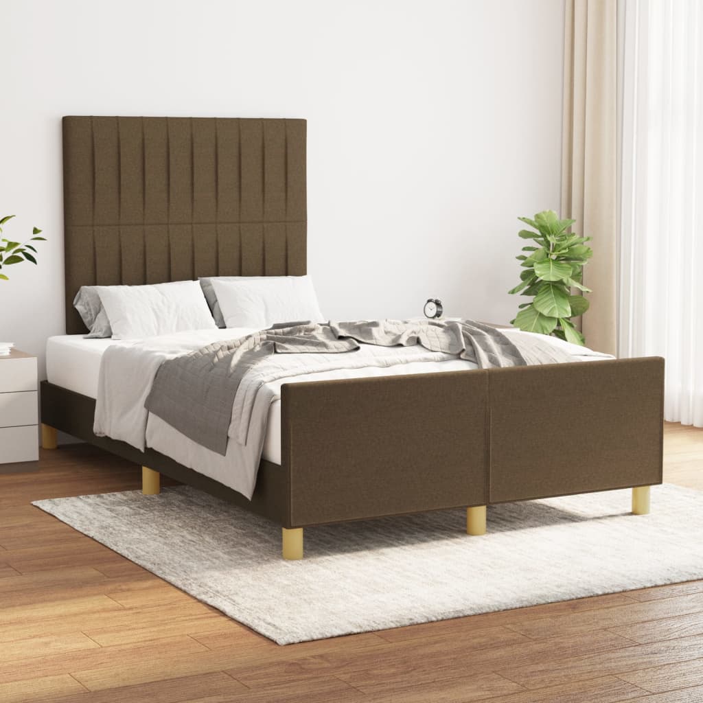 Bedframe zonder matras 120x200 cm stof donkerbruin is nu te koop bij PeponiXL, paradijselijk wonen!