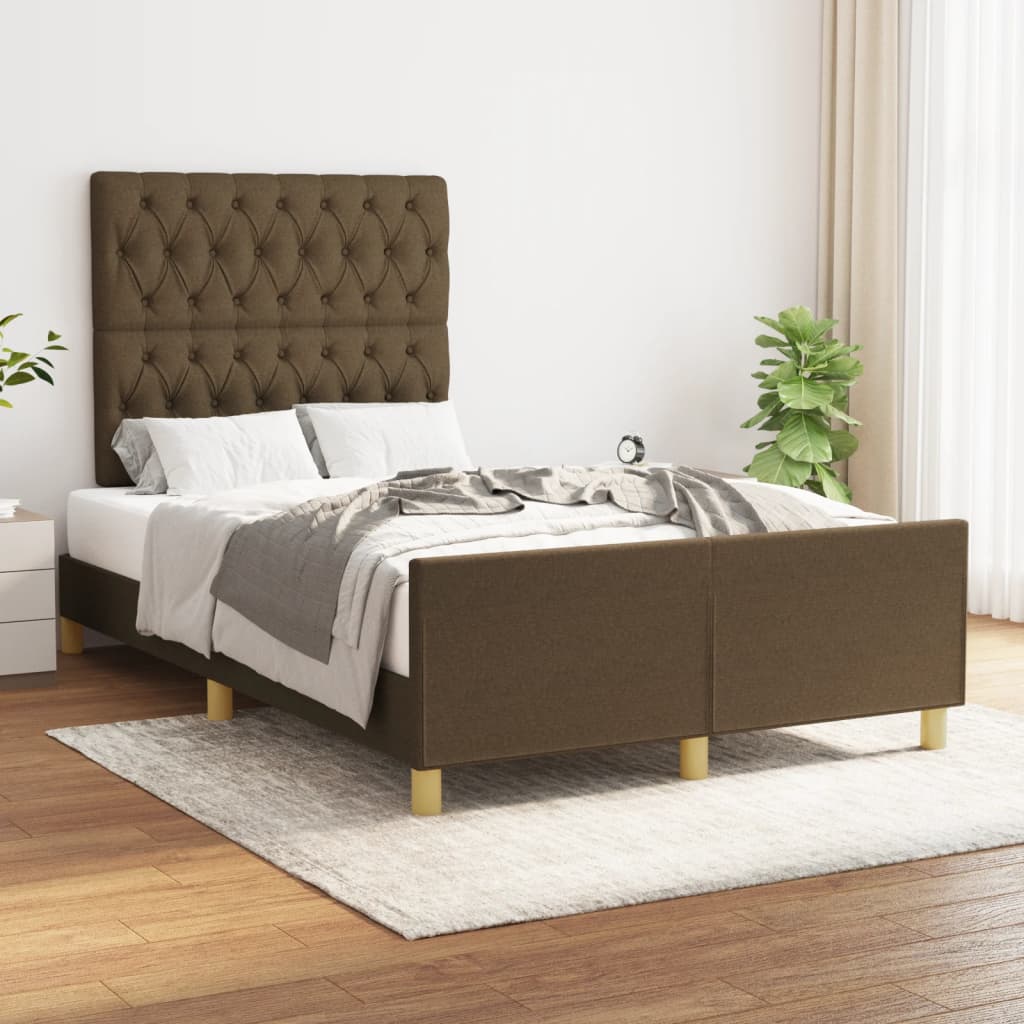 Bedframe zonder matras 120x200 cm stof donkerbruin is nu te koop bij PeponiXL, paradijselijk wonen!