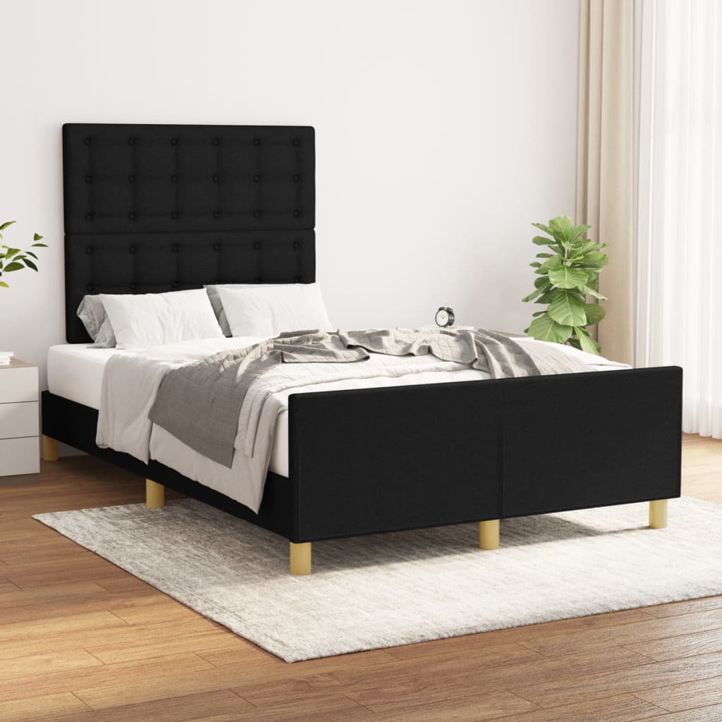 Bedframe zonder matras 120x200 cm stof zwart is nu te koop bij PeponiXL, paradijselijk wonen!