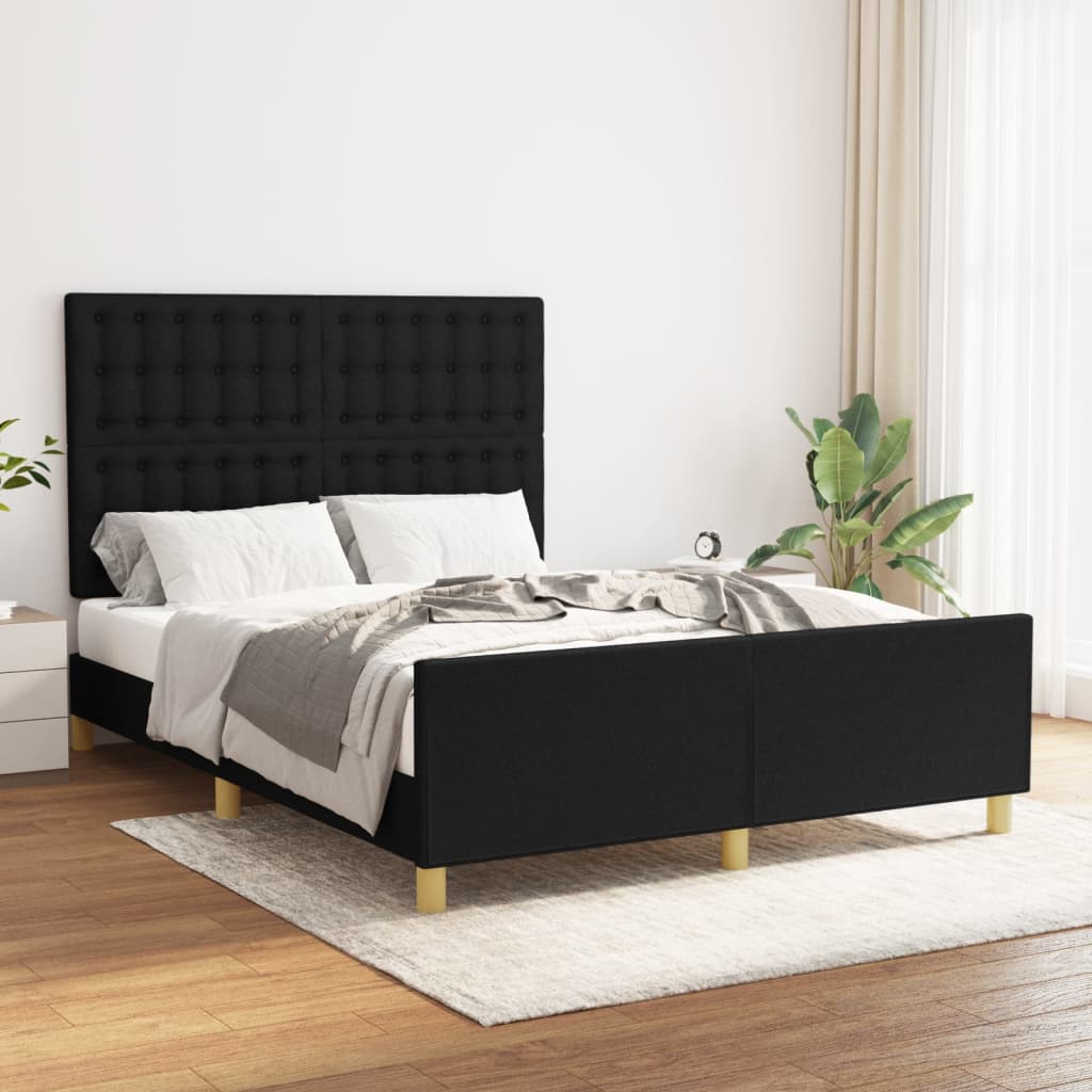 Bedframe zonder matras stof zwart 140x190 cm is nu te koop bij PeponiXL, paradijselijk wonen!