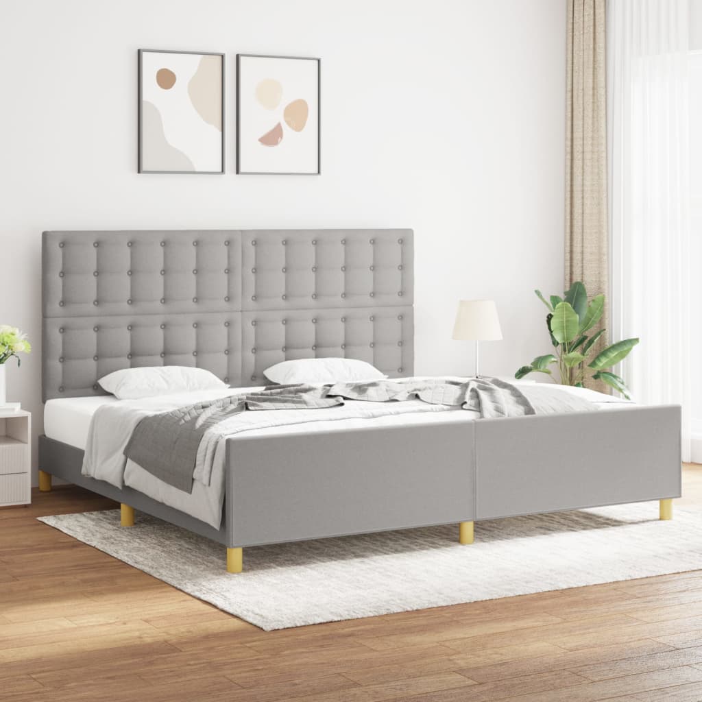 Bedframe zonder matras stof lichtgrijs 200x200 cm is nu te koop bij PeponiXL, paradijselijk wonen!