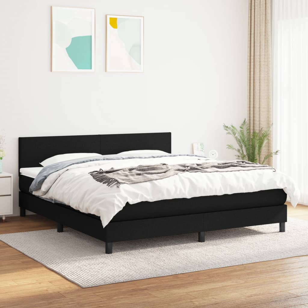 Boxspring met matras stof zwart 180x200 cm is nu te koop bij PeponiXL, paradijselijk wonen!