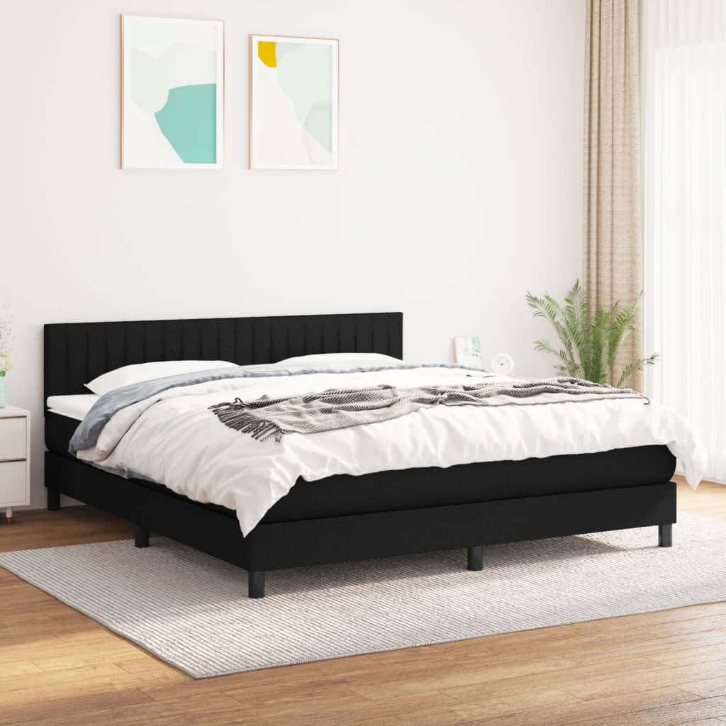 Boxspring met matras stof zwart 180x200 cm is nu te koop bij PeponiXL, paradijselijk wonen!