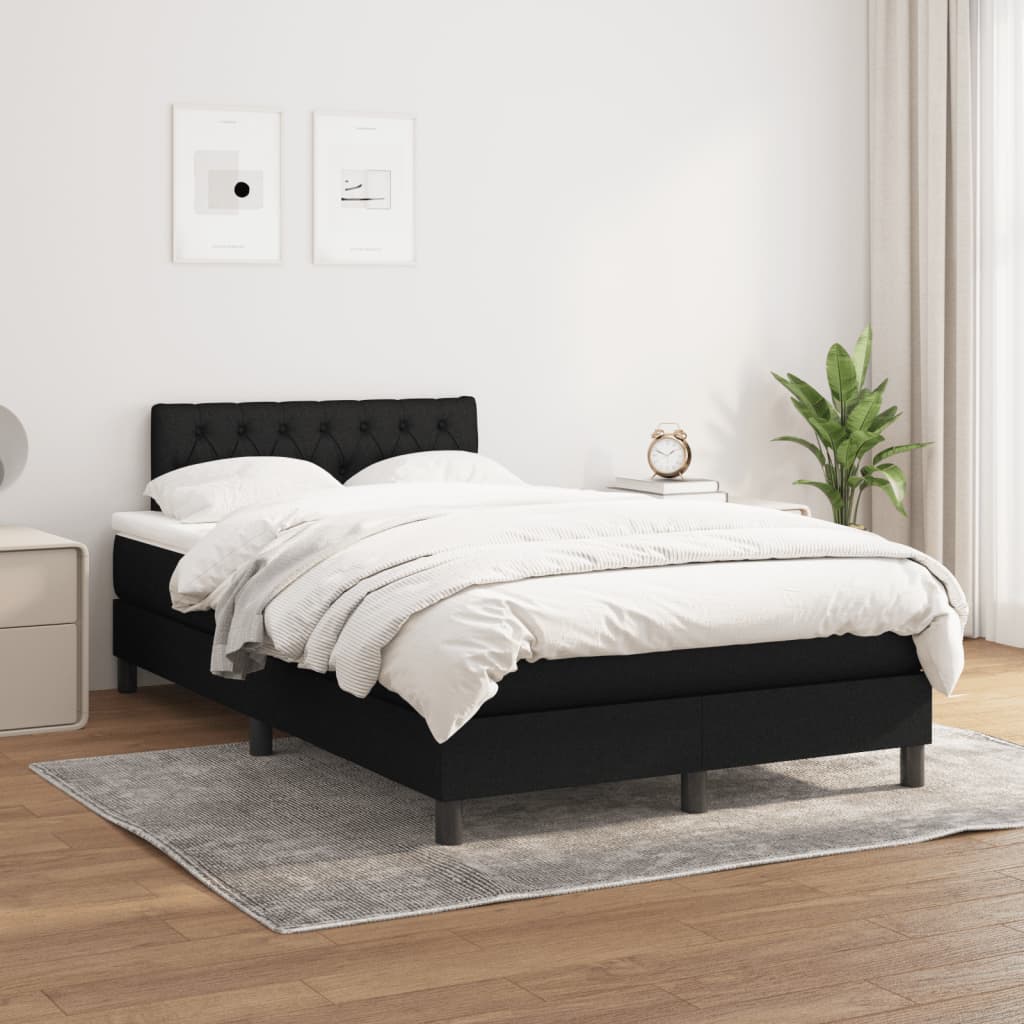 Boxspring met matras stof zwart 120x200 cm is nu te koop bij PeponiXL, paradijselijk wonen!