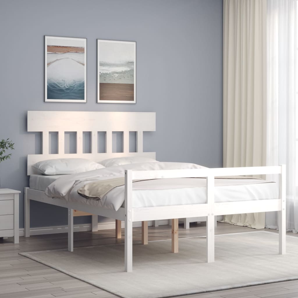 Seniorenbed met hoofdbord massief hout wit is nu te koop bij PeponiXL, paradijselijk wonen!