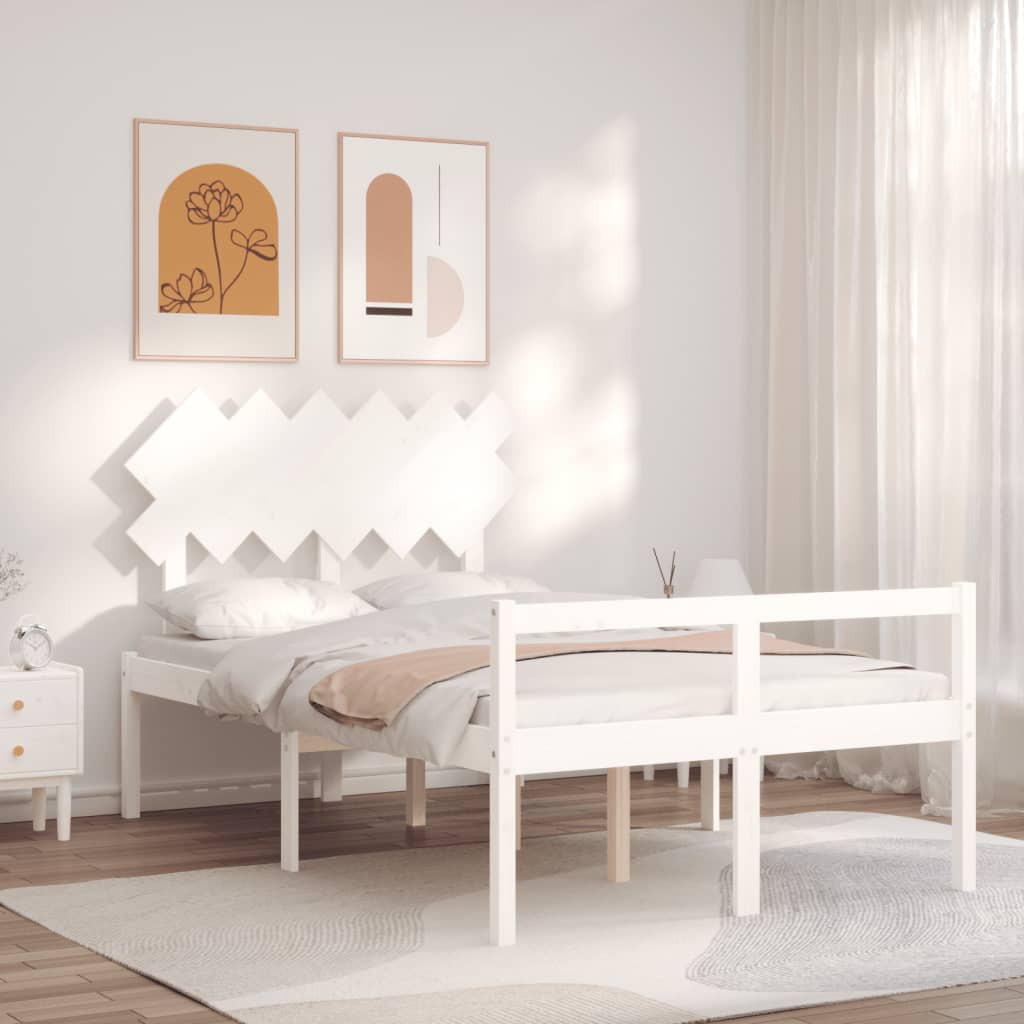 Seniorenbed met hoofdbord massief hout wit is nu te koop bij PeponiXL, paradijselijk wonen!