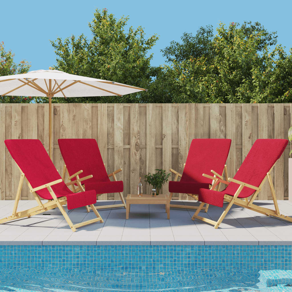 Strandhanddoeken 4 st 400 g/m² 60x135 cm stof bordeauxrood is nu te koop bij PeponiXL, paradijselijk wonen!