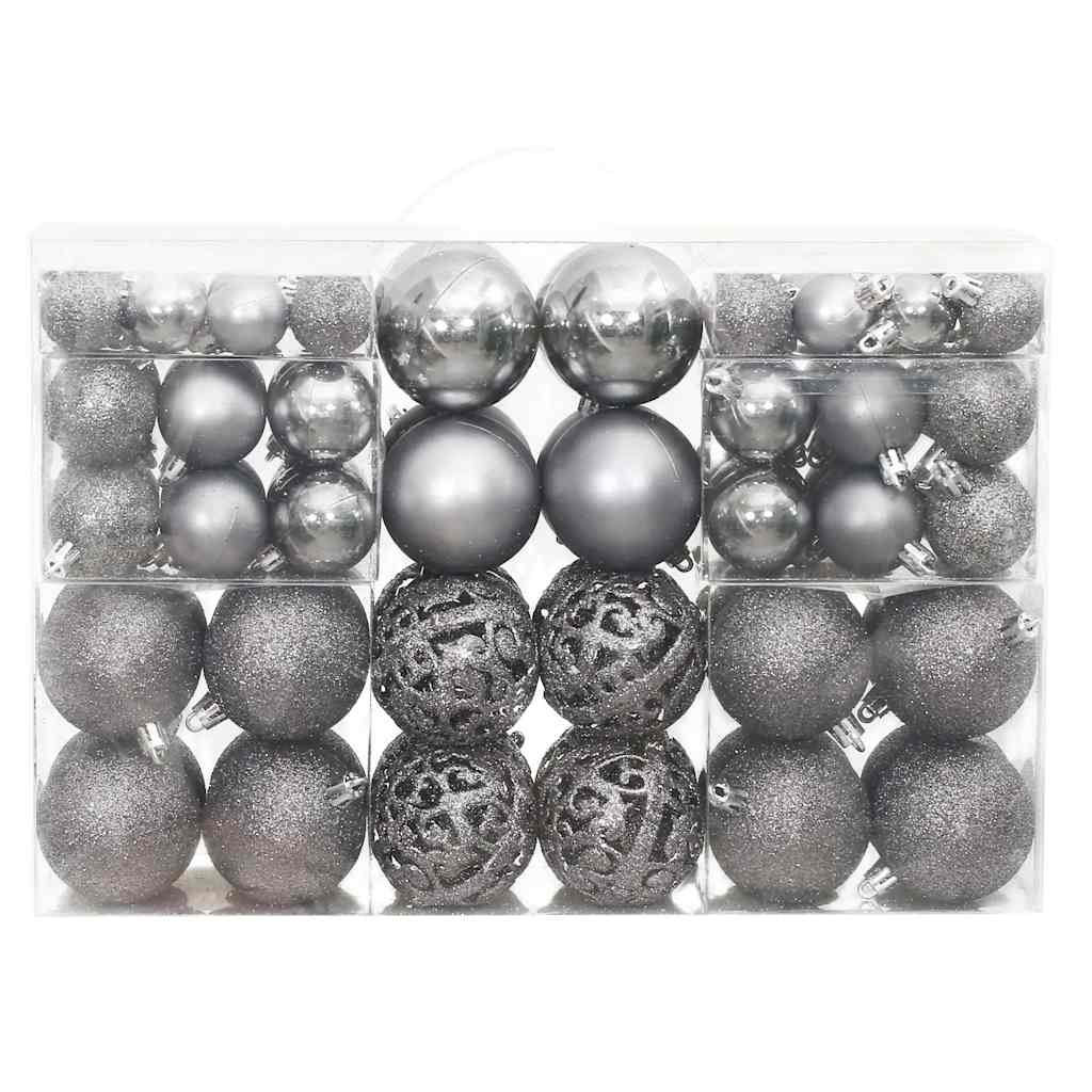 Kerstballen 100 st 3/4/6 cm grijs is nu te koop bij PeponiXL, paradijselijk wonen!