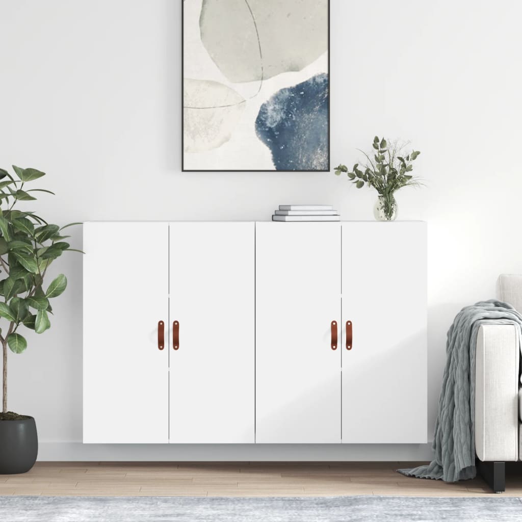 Hangkasten 2 st 69,5x34x90 cm wit is nu te koop bij PeponiXL, paradijselijk wonen!