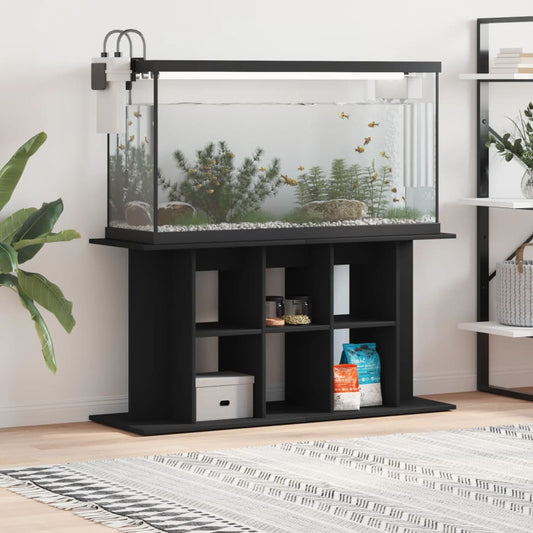 Aquariumstandaard 120x40x60 cm bewerkt hout zwart is nu te koop bij PeponiXL, paradijselijk wonen!