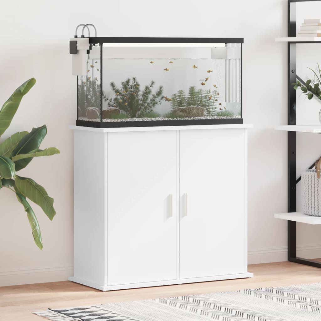 Aquariumstandaard 81x36x73 cm bewerkt hout wit is nu te koop bij PeponiXL, paradijselijk wonen!