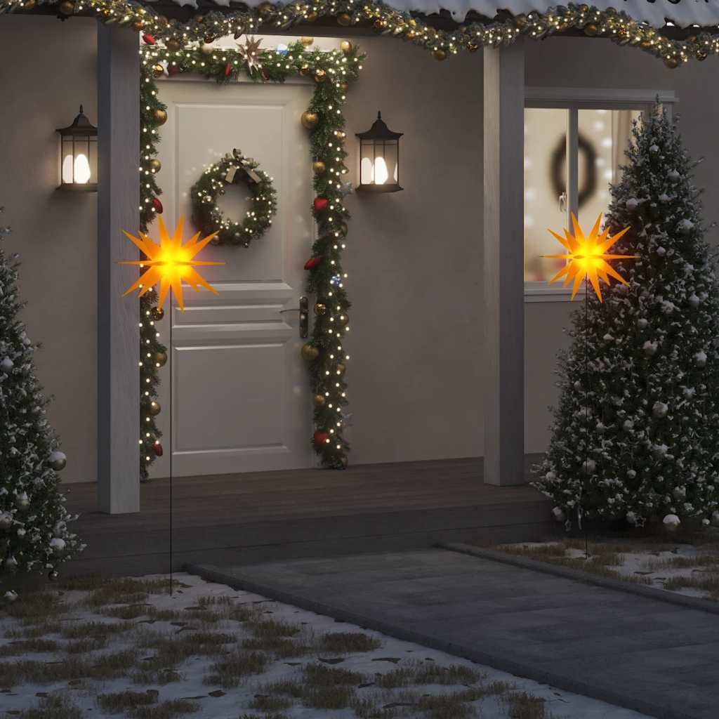 Kerstlamp met grondpin en LED inklapbaar 57 cm geel is nu te koop bij PeponiXL, paradijselijk wonen!