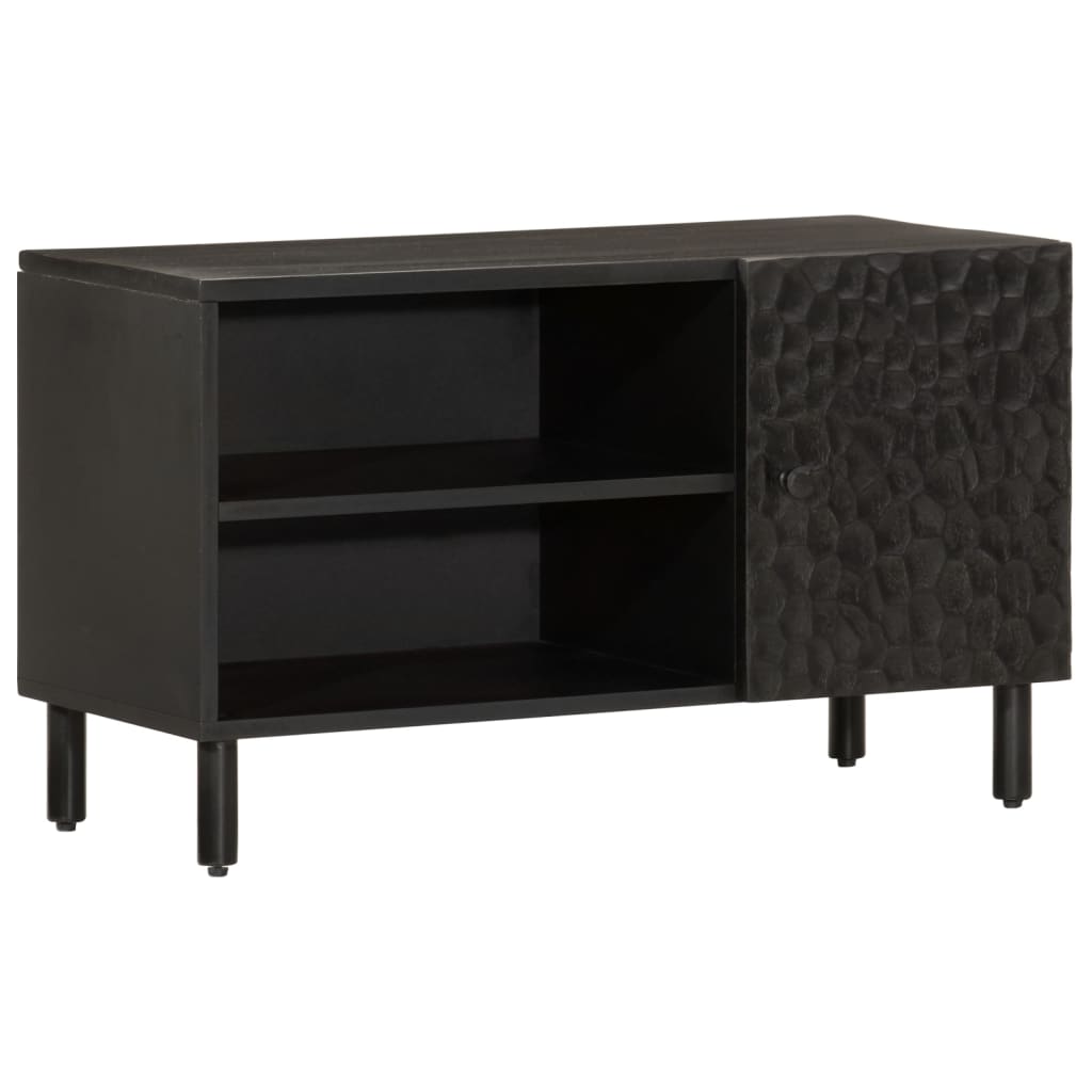 Tv-meubel 80x31x46 cm massief mangohout zwart is nu te koop bij PeponiXL, paradijselijk wonen!