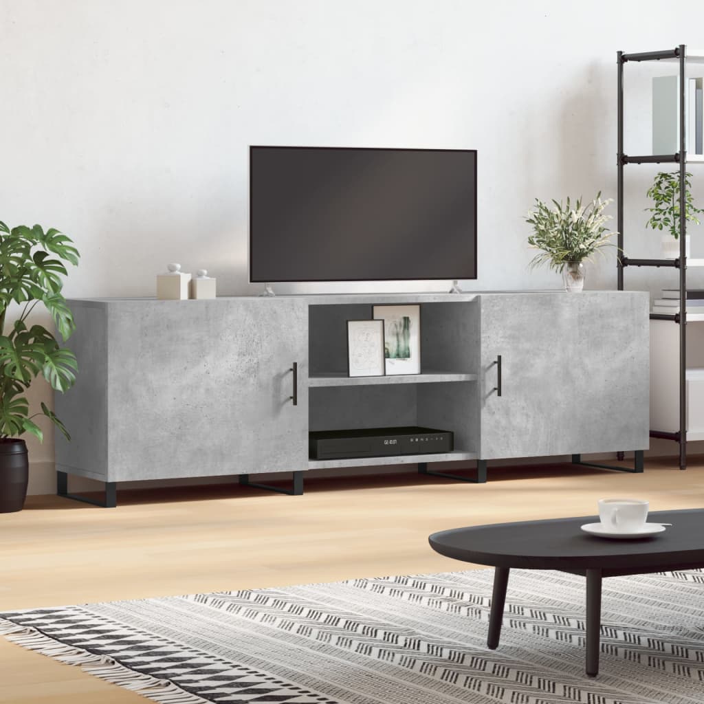 Tv-meubel 150x30x50 cm bewerkt hout betongrijs is nu te koop bij PeponiXL, paradijselijk wonen!
