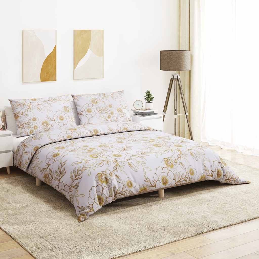 Dekbedovertrekset 200x220 cm katoen wit en bruin is nu te koop bij PeponiXL, paradijselijk wonen!