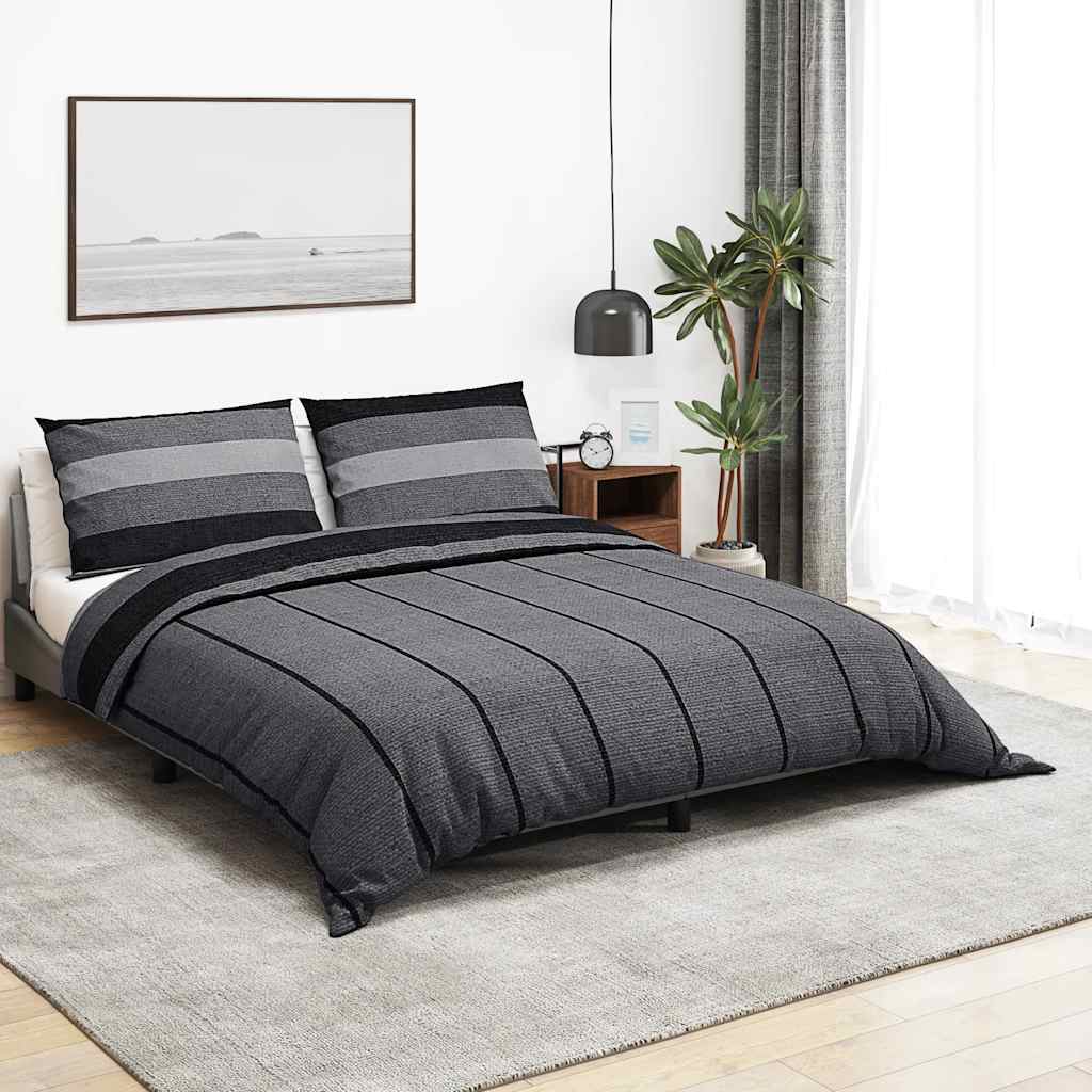 Dekbedovertrekset 140x200 cm katoen donkergrijs is nu te koop bij PeponiXL, paradijselijk wonen!