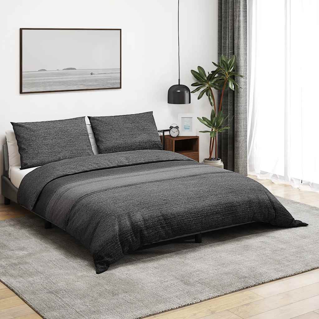 Dekbedovertrekset 140x200 cm katoen donkergrijs is nu te koop bij PeponiXL, paradijselijk wonen!