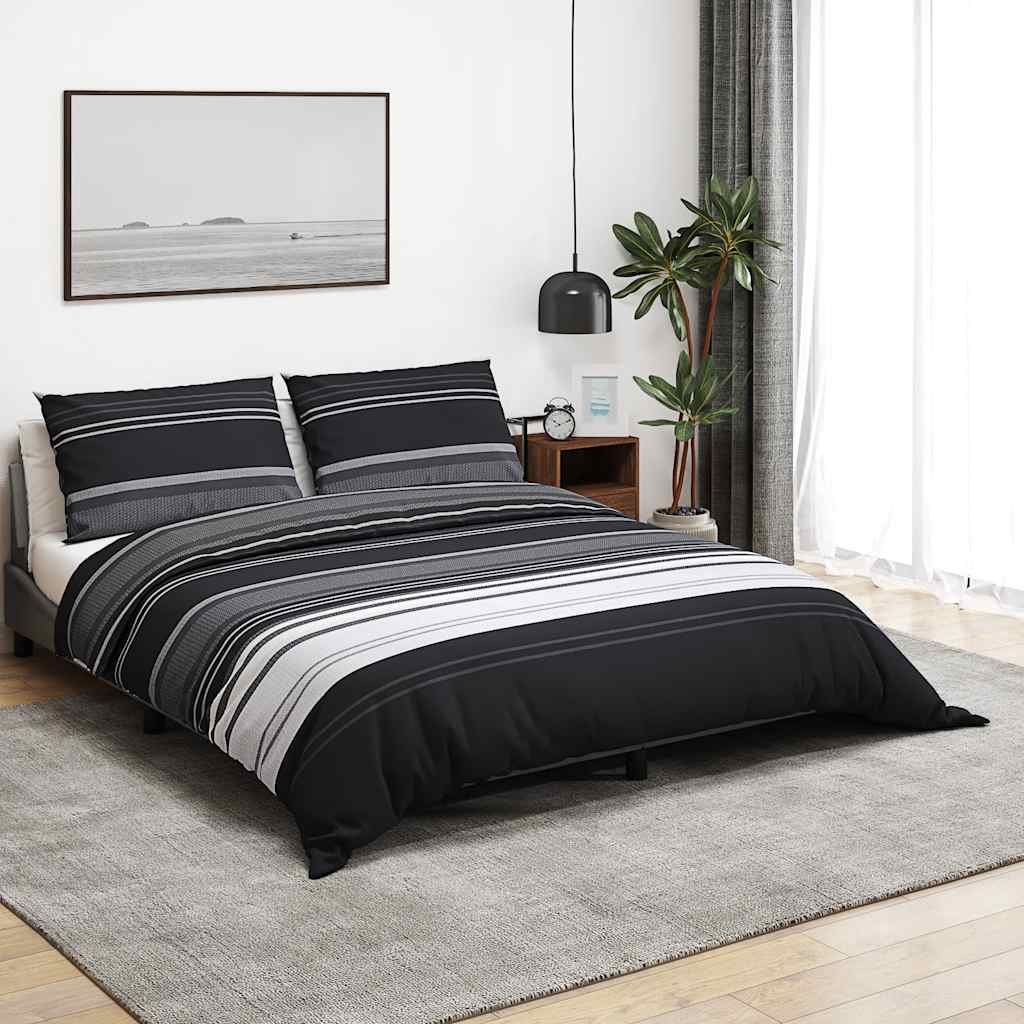 Dekbedovertrekset 155x220 cm katoen zwart en wit is nu te koop bij PeponiXL, paradijselijk wonen!