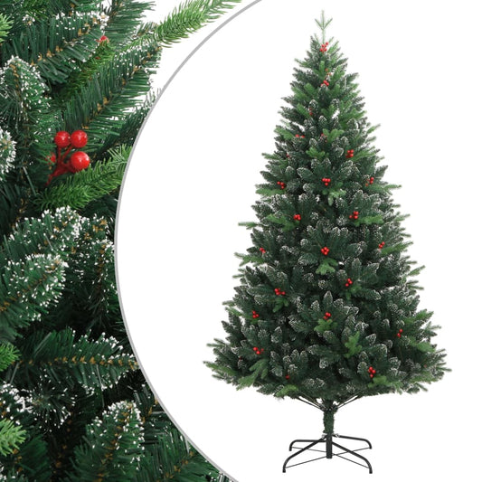 Kunstkerstboom met scharnieren en rode bessen 150 cm is nu te koop bij PeponiXL, paradijselijk wonen!