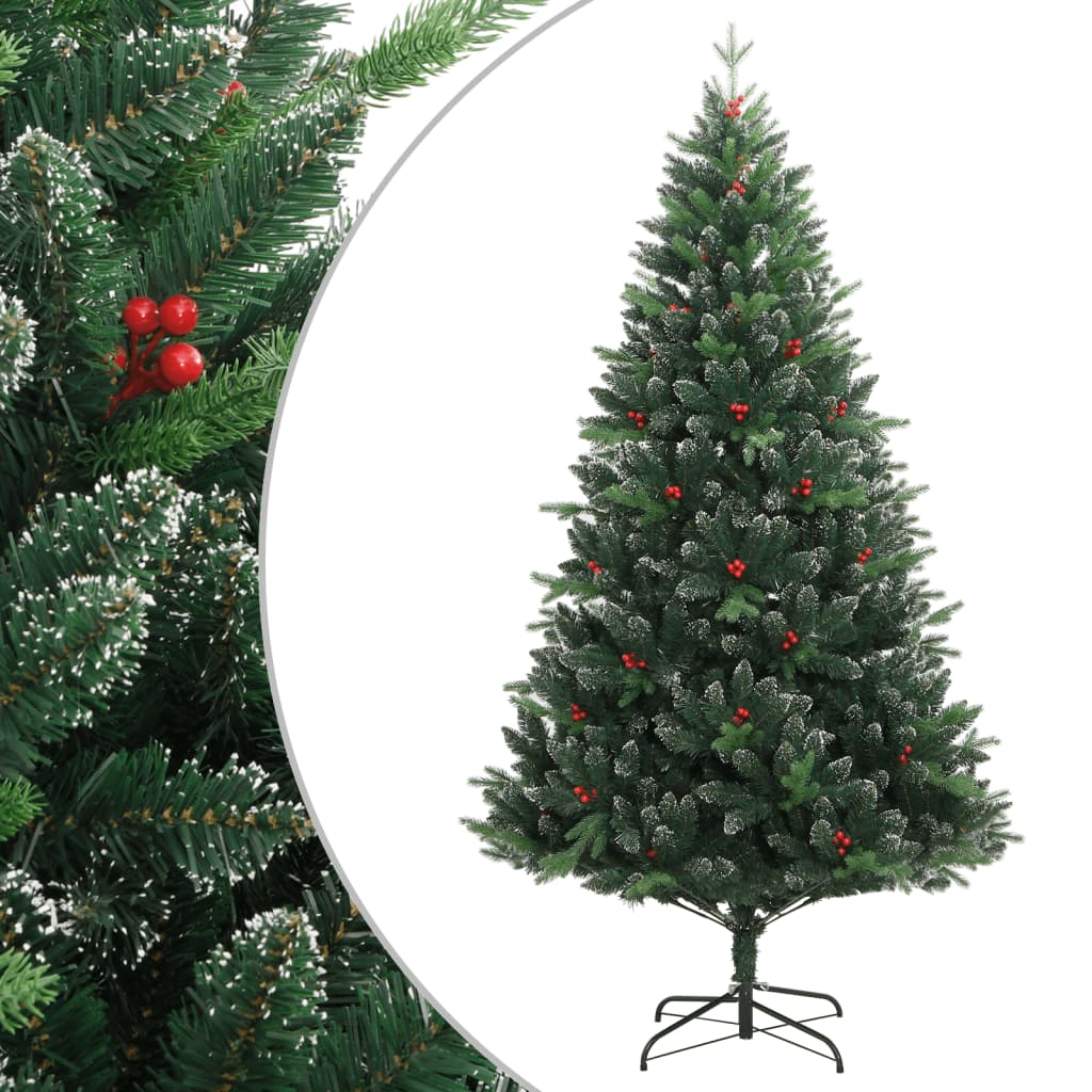 Kunstkerstboom met scharnieren en rode bessen 180 cm is nu te koop bij PeponiXL, paradijselijk wonen!