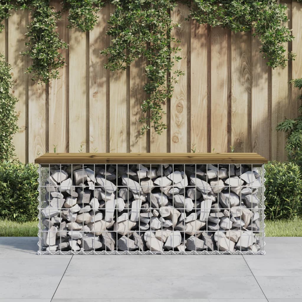 Tuinbank schanskorfontwerp 103x44x42 cm geïmpregneerd hout is nu te koop bij PeponiXL, paradijselijk wonen!