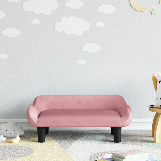 Kinderbank 70x40x24 cm fluweel roze is nu te koop bij PeponiXL, paradijselijk wonen!