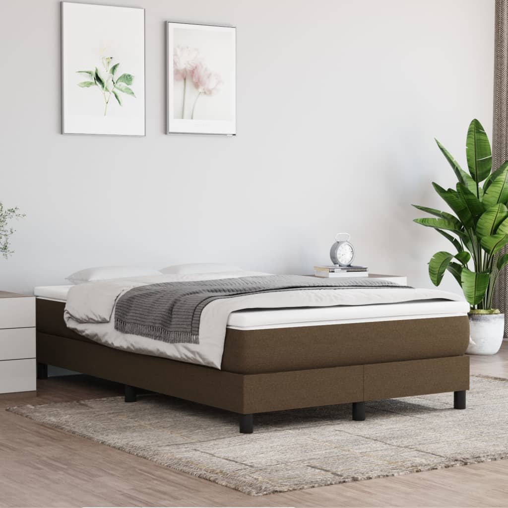 Boxspring met matras stof donkerbruin 120x200 cm is nu te koop bij PeponiXL, paradijselijk wonen!