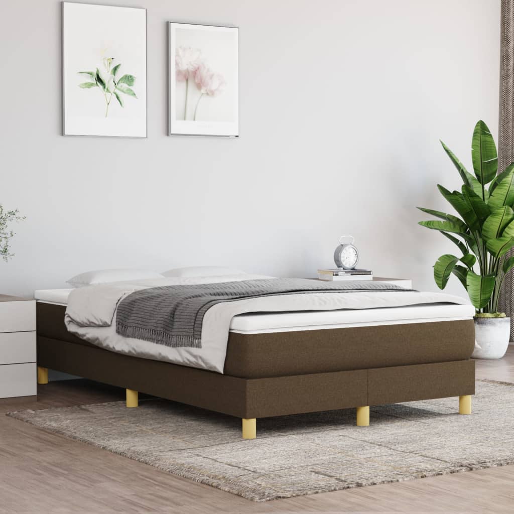 Boxspring met matras stof donkerbruin 120x200 cm is nu te koop bij PeponiXL, paradijselijk wonen!