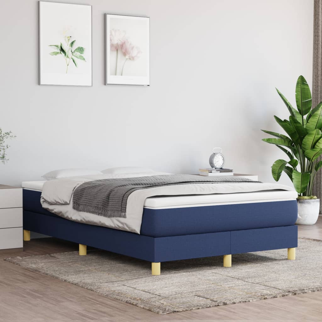 Boxspring met matras stof blauw 120x200 cm is nu te koop bij PeponiXL, paradijselijk wonen!