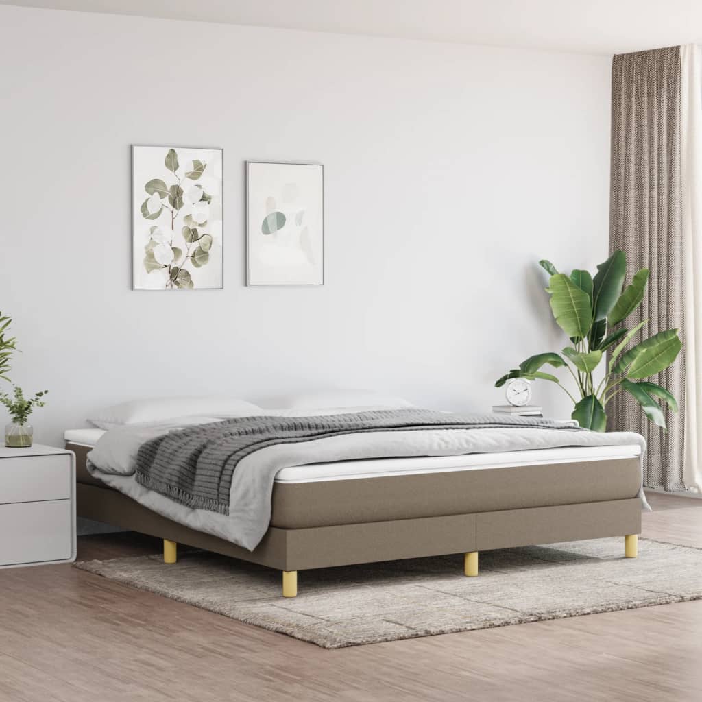 Boxspring met matras stof taupe 180x200 cm is nu te koop bij PeponiXL, paradijselijk wonen!