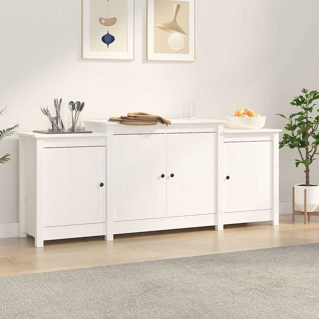 Dressoir 164x37x68 cm massief grenenhout wit is nu te koop bij PeponiXL, paradijselijk wonen!