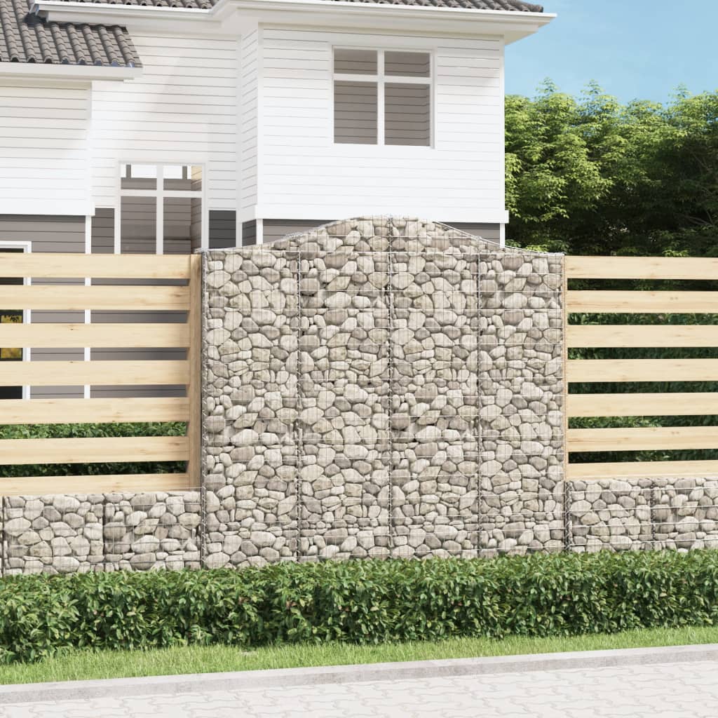 Schanskorven 4 st gewelfd 200x30x200/220 cm ijzer is nu te koop bij PeponiXL, paradijselijk wonen!