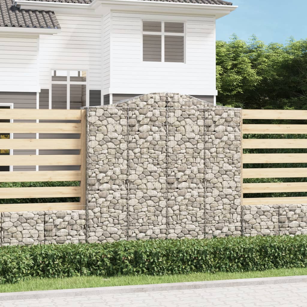 Schanskorven 2 st gewelfd 200x50x200/220 cm ijzer is nu te koop bij PeponiXL, paradijselijk wonen!