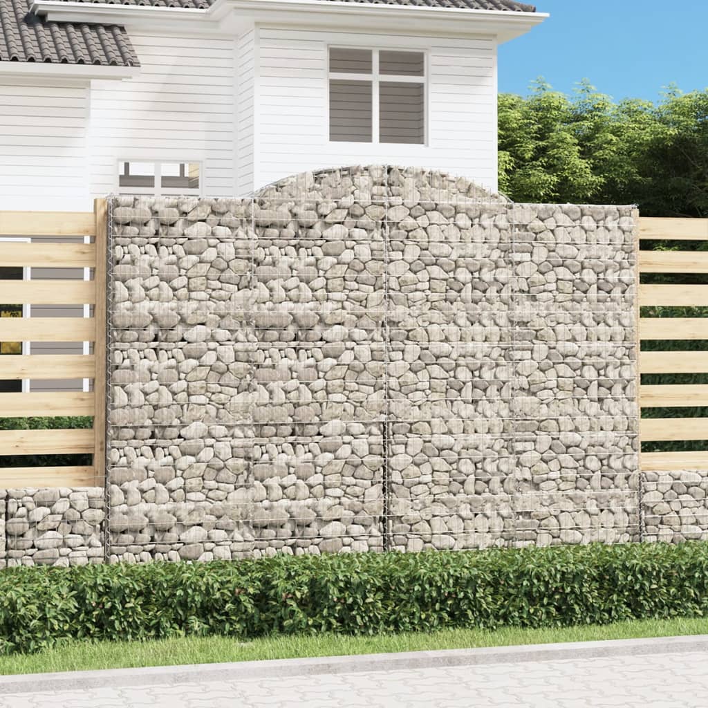 Schanskorven 12 st gewelfd 300x50x220/240 cm ijzer is nu te koop bij PeponiXL, paradijselijk wonen!