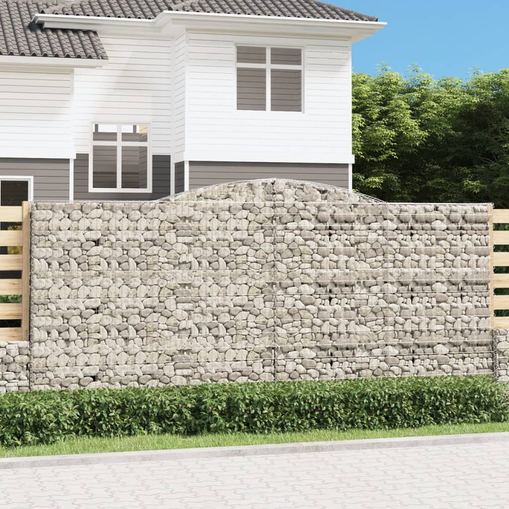 Schanskorven 8 st gewelfd 400x30x180/200 cm ijzer is nu te koop bij PeponiXL, paradijselijk wonen!