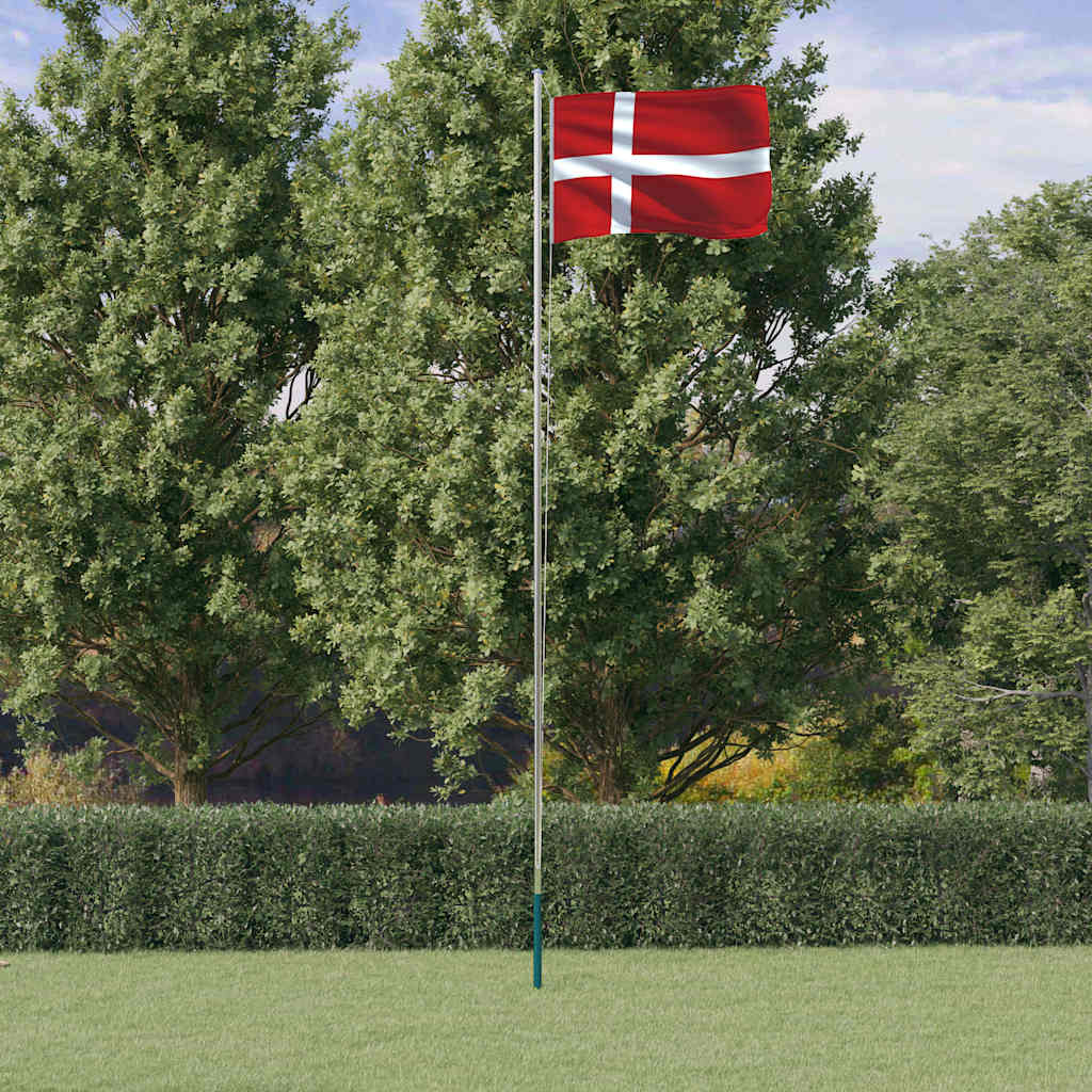 Vlag met vlaggenmast Denemarken 6,08 m aluminium is nu te koop bij PeponiXL, paradijselijk wonen!