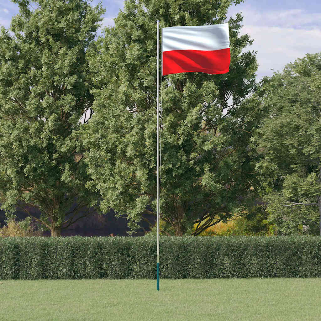 Vlag met vlaggenmast Polen 6,08 m aluminium is nu te koop bij PeponiXL, paradijselijk wonen!