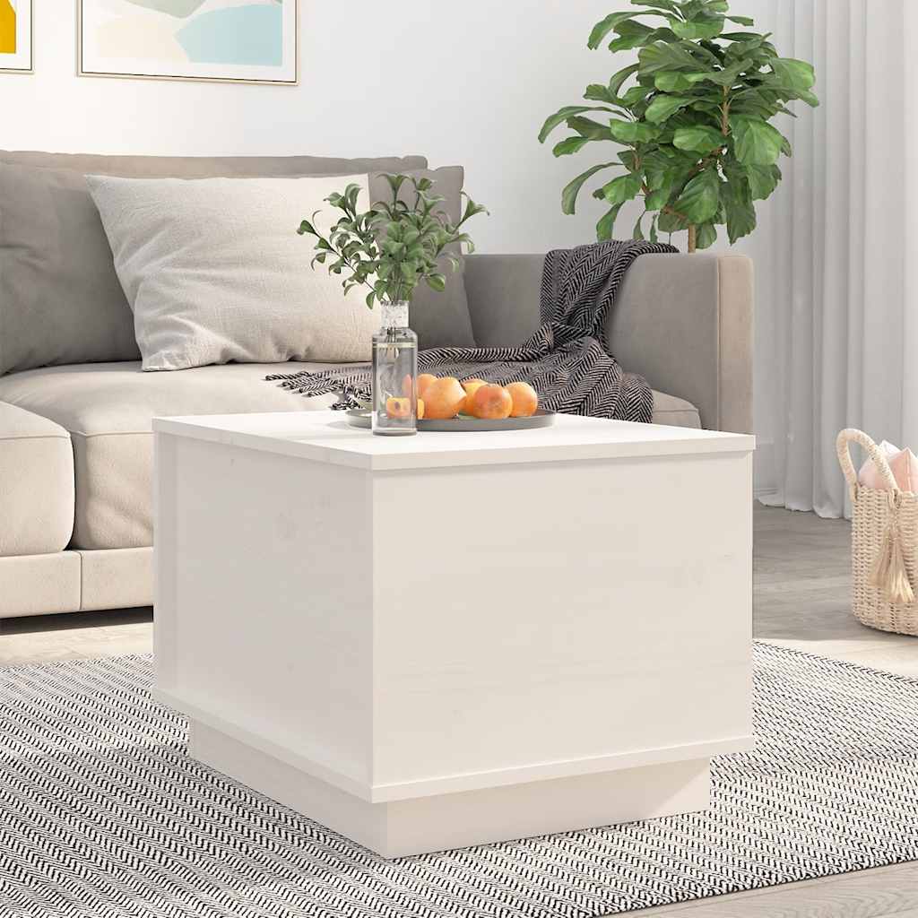 Salontafel 40x50x35 cm massief grenenhout wit is nu te koop bij PeponiXL, paradijselijk wonen!