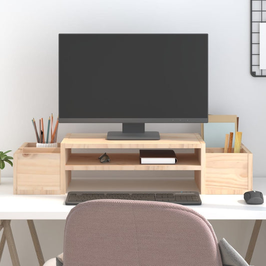 Monitorstandaard 70x27,5x15 cm massief grenenhout is nu te koop bij PeponiXL, paradijselijk wonen!